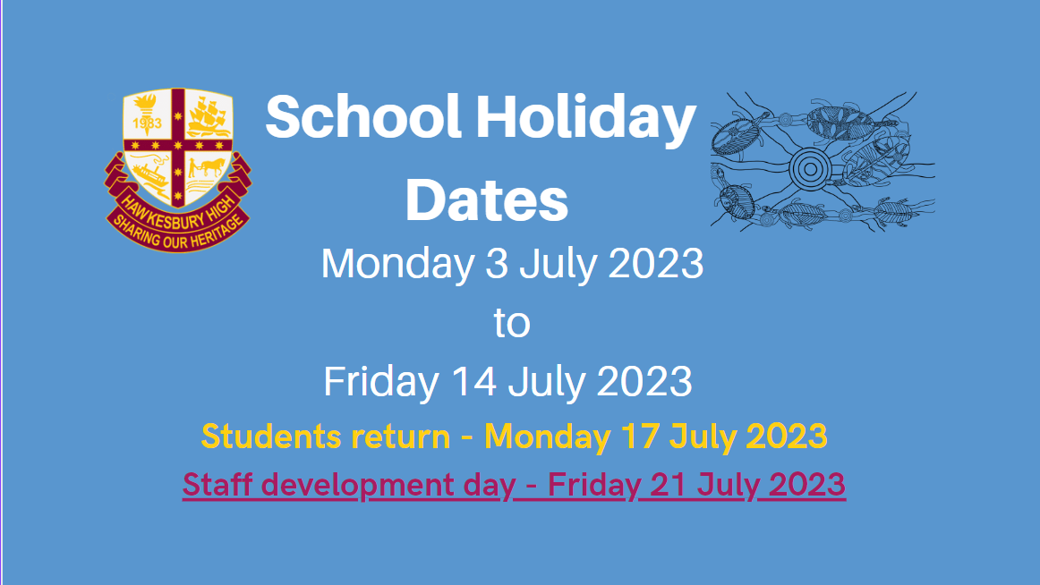 School holiday dates Hawkesbury High School